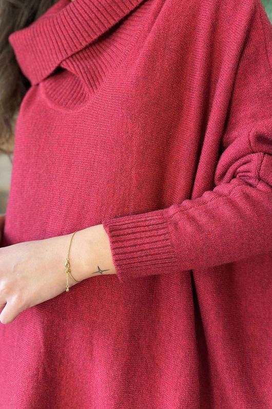Beyond Terry Oversized Cowl Knit Rouge Marl /15=